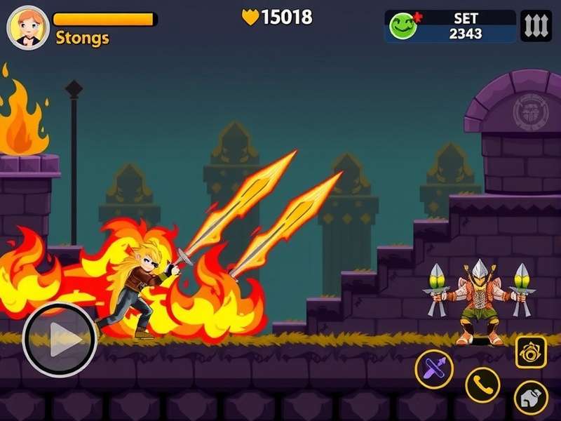 Flaming Sword Clash Gameplay Screenshot